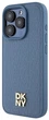Панель DKNY Leather Monogram Pattern Metal Logo MagSafe для Apple iPhone 15 Pro Blue (3666339261672) - зображення 2