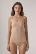 Майка женская бежевая базовая на тонких бретелях MISS COMFORT M - изображение 5