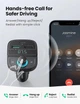 Автомобильный FM-трансмиттер ресивер UGREEN CD229 2xUSB 1xType-C QC3.0 TF-card BT5.0 Black (80910) - изображение 6