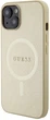 Панель Guess Saffiano MagSafe для Apple iPhone 15 Plus/14 Plus Gold (3666339156053) - зображення 3