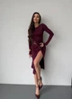 Жіноча вечірня міді сукня з розрізом Uaclothes 42-44 Бордовий (like35980-164021349) - зображення 3