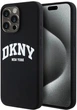 Etui DKNY Liquid Silicone White Printed Logo MagSafe do Apple iPhone 15 Pro Max Black (3666339266721) - obraz 1
