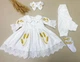 Комплект детской одежды для девочки Family Tradition велюр с кружевом и вышивкой 80 белый Золотая осень - изображение 1