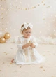 Крестильный комплект-вышиванка Family Tradition велюр трикотаж с вышивкой и бахромой 80 см белый Солнечная девочка - - изображение 3