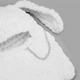 Вязанная балаклава шапка Alize Puffy Белая, с ушами зайца и цепочкой (00057155) - изображение 3