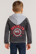 Лёгкая детская джинсовая куртка Panda Brooklyn с капюшоном, 4–10 лет,116, Серый с красным - изображение 3