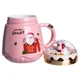 Чашка фарфоровая с крышкой Christmas 400 (мл) Розовый Yiwu FM-CS-41C - изображение 4