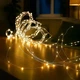 Гирлянда Конский хвост 600 LED 20 нитей длина 3 метра жёлтый теплый свет светодиодная гирлянда занавес для дома улицы праздничный новогодний декор - изображение 6