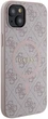 Панель Guess 4G Collection Leather Metal Logo MagSafe для Apple iPhone 15/14/13 Pink (3666339226749) - зображення 4