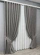 Комплект штор VR-Textil рогожка премиум TERRA LUXE 150х270 2шт и Тюль 400х270 1862ш-115т серый с белым 71-068/3 - изображение 2