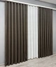 Комплект штор VR-Textil лен премиум ELEMENTA 150х270 2шт и Тюль 400х270 1867ш-115т венге с белым 71-072/3 - изображение 3