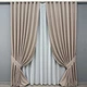 Комплект штор VR-Textil лен премиум ELEMENTA 150х270 2шт и Тюль 400х270 1869ш-115т бежевый с белым 71-073/3 - изображение 1