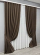 Комплект штор VR-Textil рогожка премиум TERRA LUXE 150х270 2шт и Тюль 400х270 1861ш-115т шоколадный с белым 71-079/3 - изображение 2