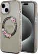 Etui plecki Guess IML Flowers Wreatch MagSafe do Apple iPhone 15/14/13 Transparent/Black (3666339221287) - obraz 1