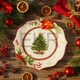 Новорічна порцелянова обідня тарілка Christmas Story 27.5 см — святковий декор столу (149-041) - изображение 1