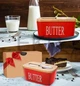 Маслянка керамічна з ножем та бамбуковою кришкою Butter Червона APL0480 - зображення 5