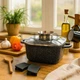 Каструля-казан 2.8 л Edenberg з гранітним покриттям та скляною кришкою Квадратна Чорна EB-8111 - изображение 1