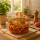 Кастрюля для варення з боросиликатного стекла, 2.5 л, Бурштин – Класика (SGB2500MLBHP) - зображення 1