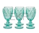 Келихи для вина з кольорового скла 6 шт Glassware 320мл Бірюзовий EK10909 - изображение 1