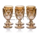 Келихи для вина з кольорового скла 6 шт Glassware 260 мл Золотий 08JX-DLX - изображение 3