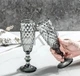 Набір келихів для шампанського з кольорового скла Glassware 150 мл 6 шт Сірий EK8602 - изображение 3