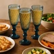 Набір келихів для шампанського з кольорового скла 6 шт Glassware 150 мл Синій EK9021 - изображение 4
