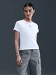 Футболка хлопковая женская Nike W Nsw Rib Tght Ss Tee HV4994-100 L Белая (0198482232580) - изображение 1