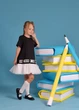 Сукня з фатиновою оборкою та стрічкою для дівчинки Amazonka 128 Чорний (amz121084200) - изображение 5