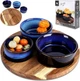 Набір мисок для закусок Excellent Houseware керамічних на підносі Синій 4 предмети (139308-N) - зображення 4