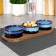 Zestaw misek na przekąski Excellent Houseware ceramicznych na tacy Niebieski 3 szt (139309-N) - obraz 5