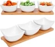 Zestaw misek na przekąski Excellent Houseware porcelanowych na tacy Biały 4 elementy (8720573502184) - obraz 5