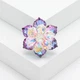 Брошь женская BROCHE бижутерия с кристаллами Сияющий Цветок фиолетовая BRBF112900 - изображение 3