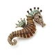 Брошь BROCHE бижутерия Морской Конёк с кристаллами коричневая BRBF112536 - изображение 2