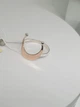 Срібна 925 проба каблучка лунниця з золотою напайкою 375 проби 17.5 - изображение 1
