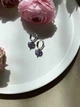 Серьги с фиолетовым сердцем 5425 - изображение 3
