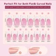 Гелевые типсы для наращивания Soft Gel с французским маникюром Балерина L глянцевые 150 шт розовые с белым френчем (001) - изображение 3