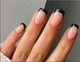 Гелевые типсы для наращивания с французским маникюром Soft Gel глянцевые короткий квадрат S 150 шт бежевые с чёрым френчем (014) - изображение 2