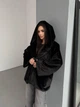 Жіноча шуба з капюшоном чорний M - зображення 5
