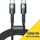 Дата кабель USB-C to USB-C 1.0m 100W blue Essager (EXCTT1-XC03) - зображення 1
