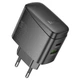 Зарядне GaN HOCO CS63A 65W Bright Type-C PD45W, USB QC18W чорне - изображение 1
