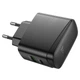 Зарядне GaN HOCO CS63A 65W Bright Type-C PD45W, USB QC18W чорне - изображение 7