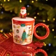 Чашка фарфоровая с крышкой Санта 400 (мл) Красный Yiwu - изображение 2