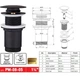 Донний клапан для раковини Koer PW-08-05 1 1/4'' без переливу автоматичний СLICK-СLACK (Колір чорн ( 12557 ) - изображение 2