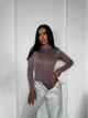 Жіночий блискучий боді з рукавом Uaclothes 42-44 Пудровий (like36019-164411349) - изображение 1