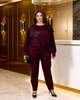 Жіночий святковий трикотажний костюм (блуза + брюки) Uaclothes 60/62 Бордовий (like35999-1642113118) - зображення 2