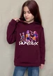 Детское теплое худи для девочки Спиногриз Huntrix СПИ- Н03 марсала 140 см - изображение 1