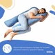Подушка П-образная IDEIA 140×75×20 см U-shape для беременных, реабилитации и повседневного комфорта с наволочкой на молнии Антиаллергенная Стебана джинс + серый - изображение 4