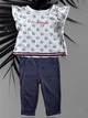 Комплект (туника + штаны) Tommy Hilfiger 3 года 98 см Белый/синий - изображение 2