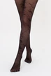Женские колготки в сетку с цветочным узором Giulia MESH FLORAL 40 (5) 3 Black-nero, капроновые эластичные колготы с рисунком - изображение 3