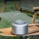 Титановый чайник туристический со складными ручками Boundless Voyage 1000 мл и титановая печь складная щепочница Tomshoo Titanium набор посуды из титана - изображение 4